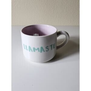WHIMSICAL CUPBOARD White Teal LLAMASTE 3D Coffee Tea Llama Mug